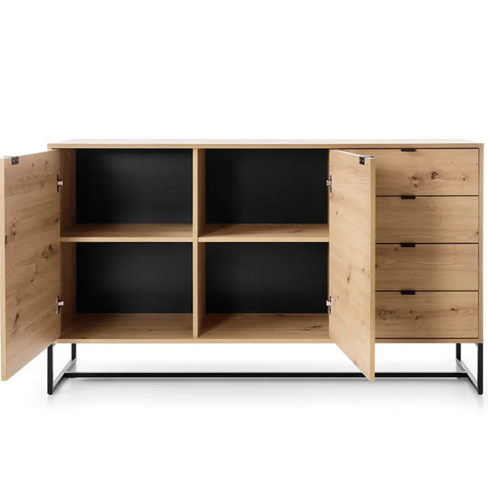 Garnero Arredamenti Madie Moderne|Madie Moderne-Madia 153x89h cm 2 ante con cassetti moderna soggiorno noce Erin