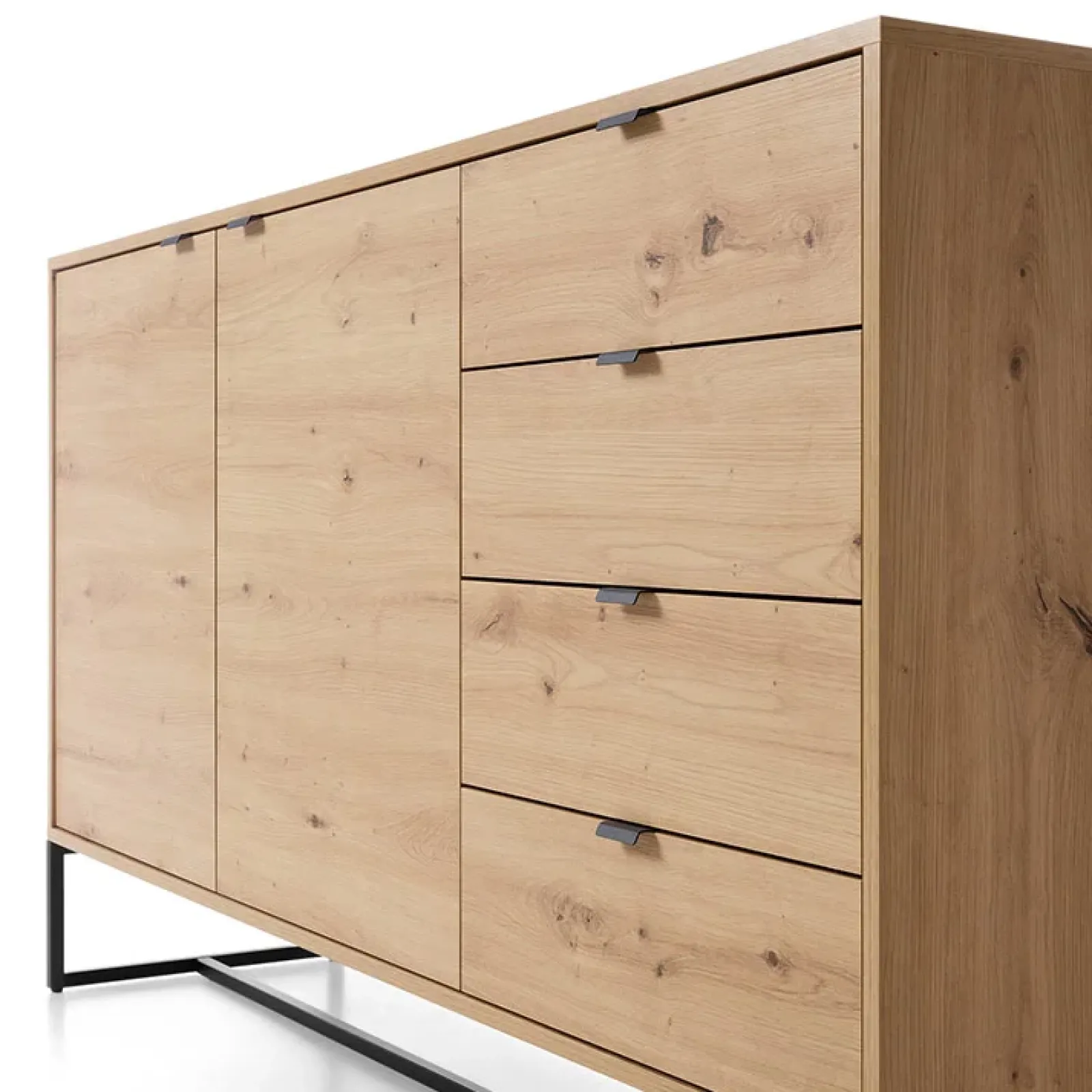 Garnero Arredamenti Madie Moderne|Madie Moderne-Madia 153x89h cm 2 ante con cassetti moderna soggiorno noce Erin