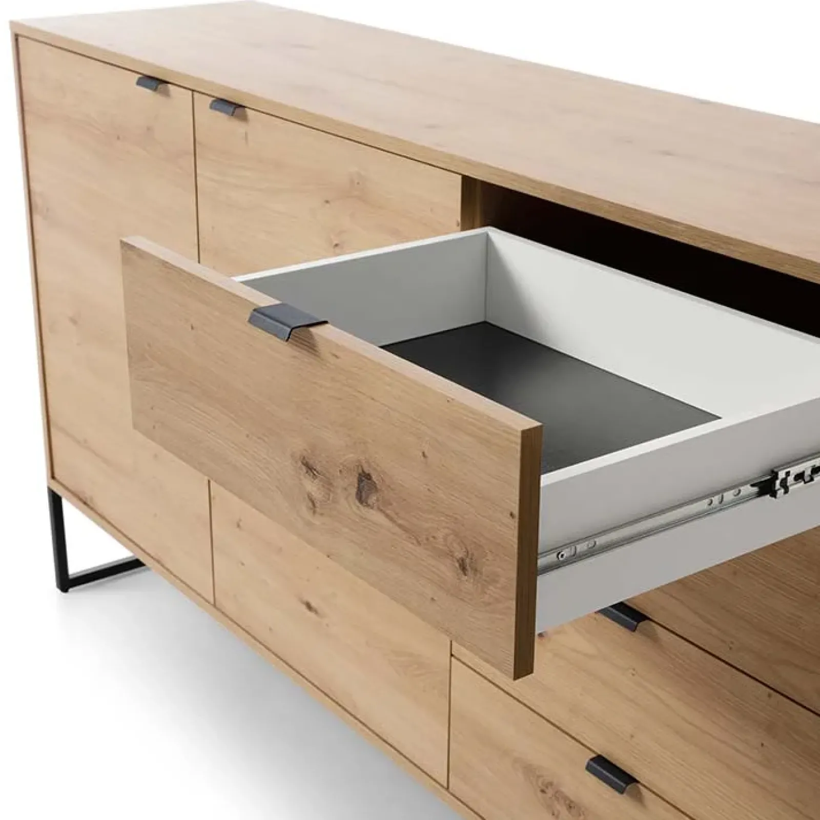 Garnero Arredamenti Madie Moderne|Madie Moderne-Madia 153x89h cm 2 ante con cassetti moderna soggiorno noce Erin