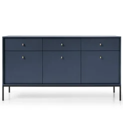 Garnero Arredamenti Madie Moderne|Madie Moderne-Madia 154x83h cm 3 ante con cassetti moderna notte Glory Blu