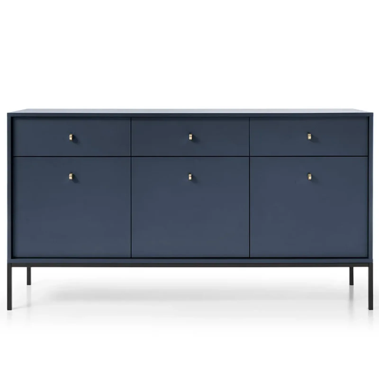 Garnero Arredamenti Madie Moderne|Madie Moderne-Madia 154x83h cm 3 ante con cassetti moderna notte Glory Blu