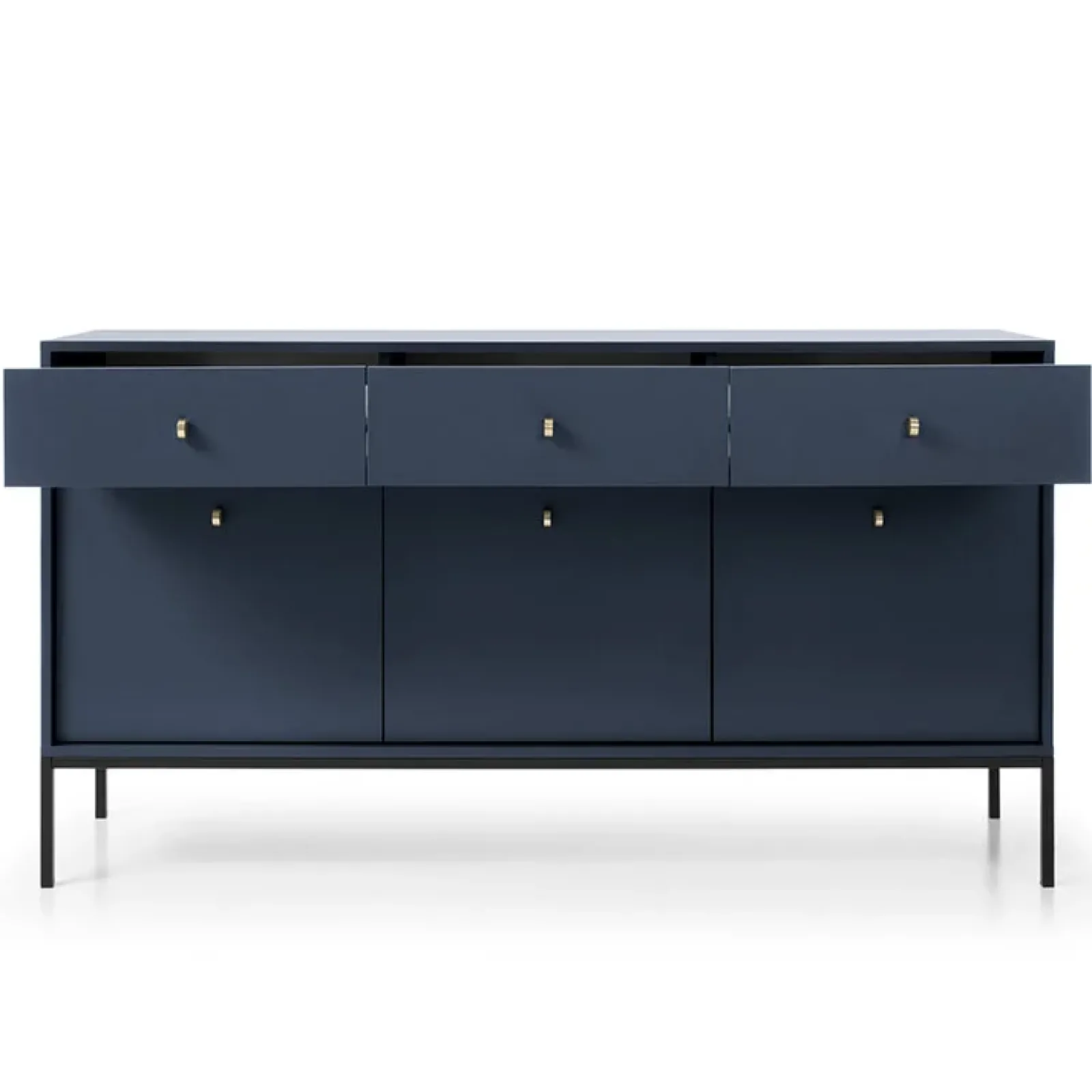 Garnero Arredamenti Madie Moderne|Madie Moderne-Madia 154x83h cm 3 ante con cassetti moderna notte Glory Blu