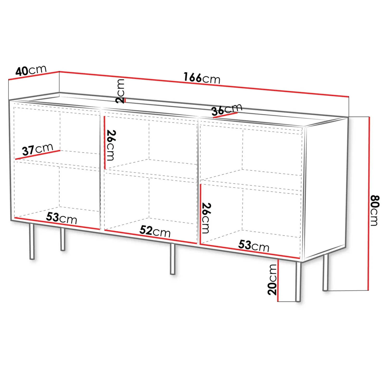 Garnero Arredamenti Credenze Moderne|Madie Moderne-Madia 166x80h cm 3 ante con frontali decorati Daniele Beige