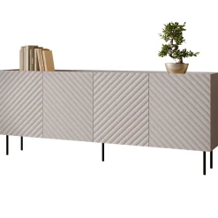 Garnero Arredamenti Credenze Moderne|Madie Moderne-Madia 200x80h cm 4 ante con frontali decorati Daniele Beige