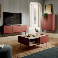 Garnero Arredamenti Credenze Moderne|Madie Moderne-Madia 97x122h cm 2 ante design moderno rosso Passion