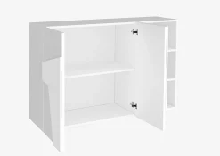 Garnero Arredamenti Madie Moderne|Madie Moderne-Madia 120x86h cm 2 ante e vani a giorno moderna Zenzero Bianco Lucido