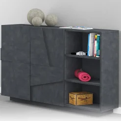 Garnero Arredamenti Madie Moderne|Madie Moderne-Madia 120x86h cm 2 ante e vani a giorno moderna Zenzero Ossido