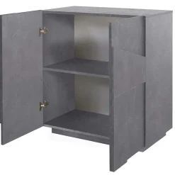 Garnero Arredamenti Credenze Moderne|Madie Moderne-Madia 81x86h cm 2 ante moderna decorate Zenzero Gihome® Ossido