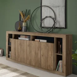 Garnero Arredamenti Madie Moderne|Madie Moderne-Madia 210x102h cm 4 ante moderna rovere scuro Trilogy Noce