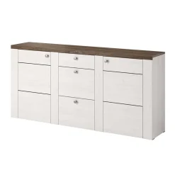 Garnero Arredamenti Credenze Moderne|Madie Moderne-Madia 176x85h cm 2 ante moderna bianco frassinato rovere  Paloma 2 Bianco Frassinato - Noce