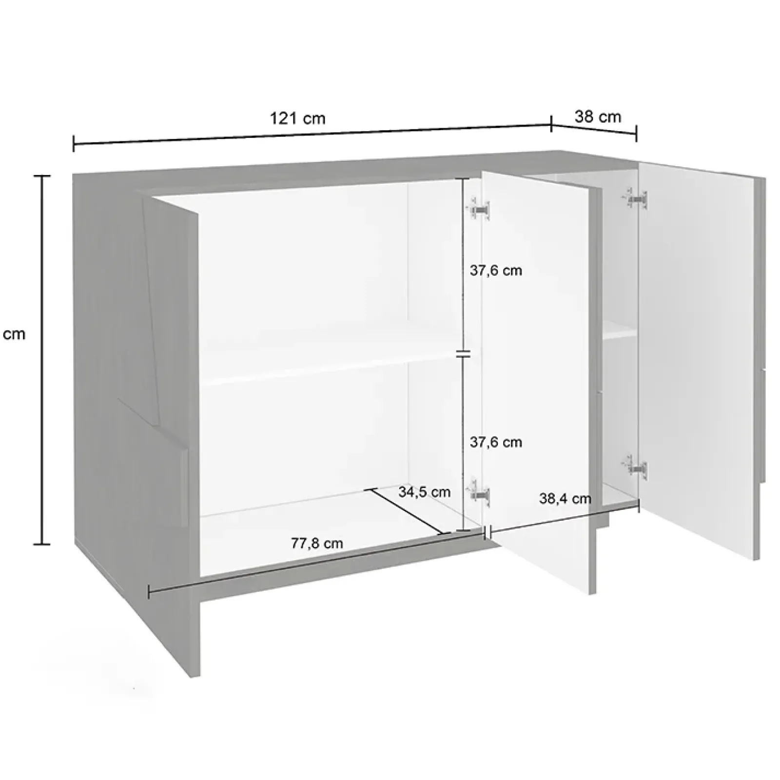 Garnero Arredamenti Madie Moderne|Madie Moderne-Madia 120x86h cm 3 ante moderna decorate Zenzero Ossido