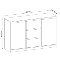 Garnero Arredamenti Credenze Moderne|Madie Moderne-Madia 138x87h cm 2 ante moderna rovere Funny