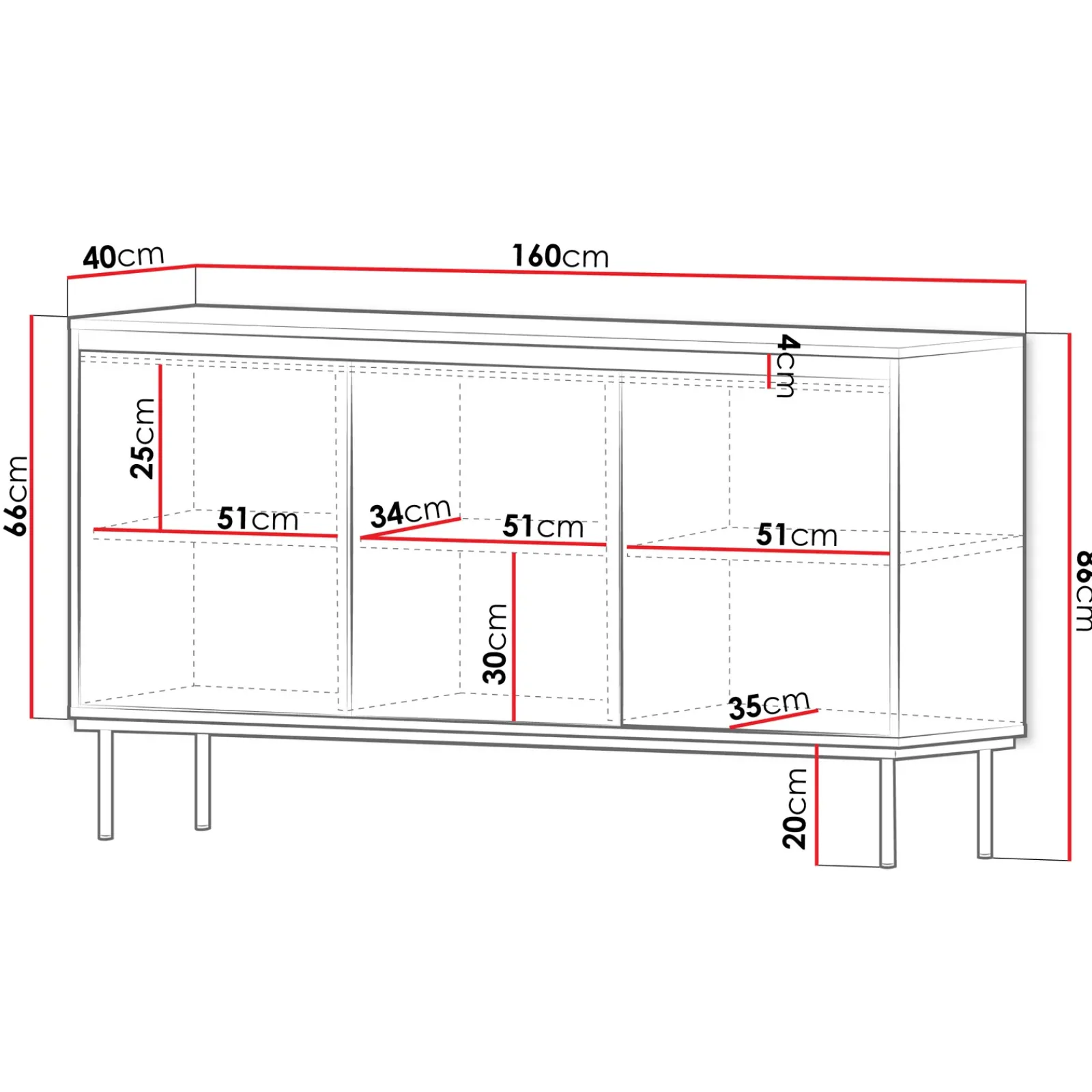 Garnero Arredamenti Credenze Moderne|Madie Moderne-Madia 160x86h cm 3 ante moderna nero oro Praga