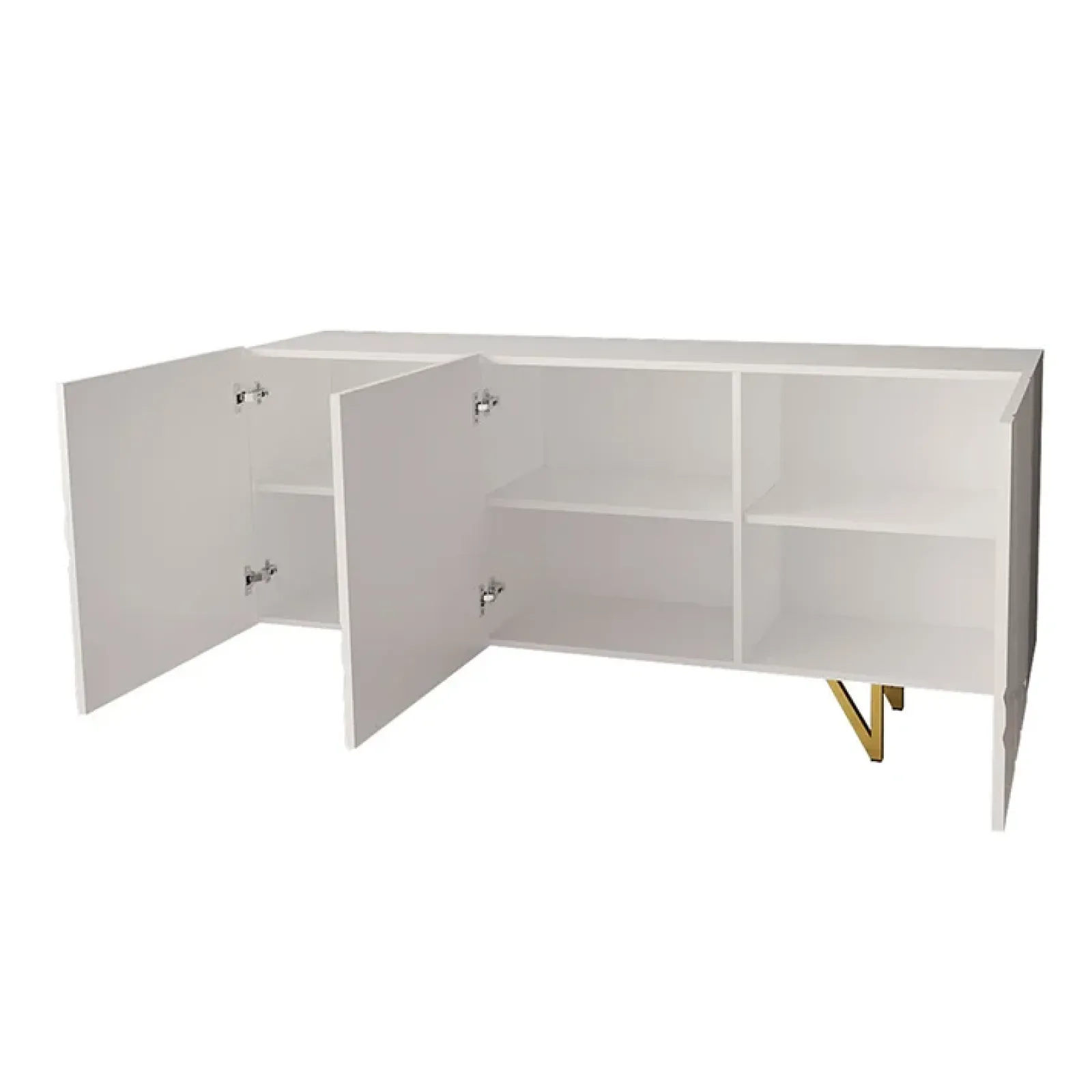 Garnero Arredamenti Madie Moderne|Madie Moderne-Madia 160x76h cm 3 ante moderna bianco lucido Kalmar