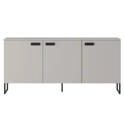 Garnero Arredamenti Madie Moderne|Madie Moderne-Madia 184x87h cm 3 ante moderna beige cashmere nero Casmira