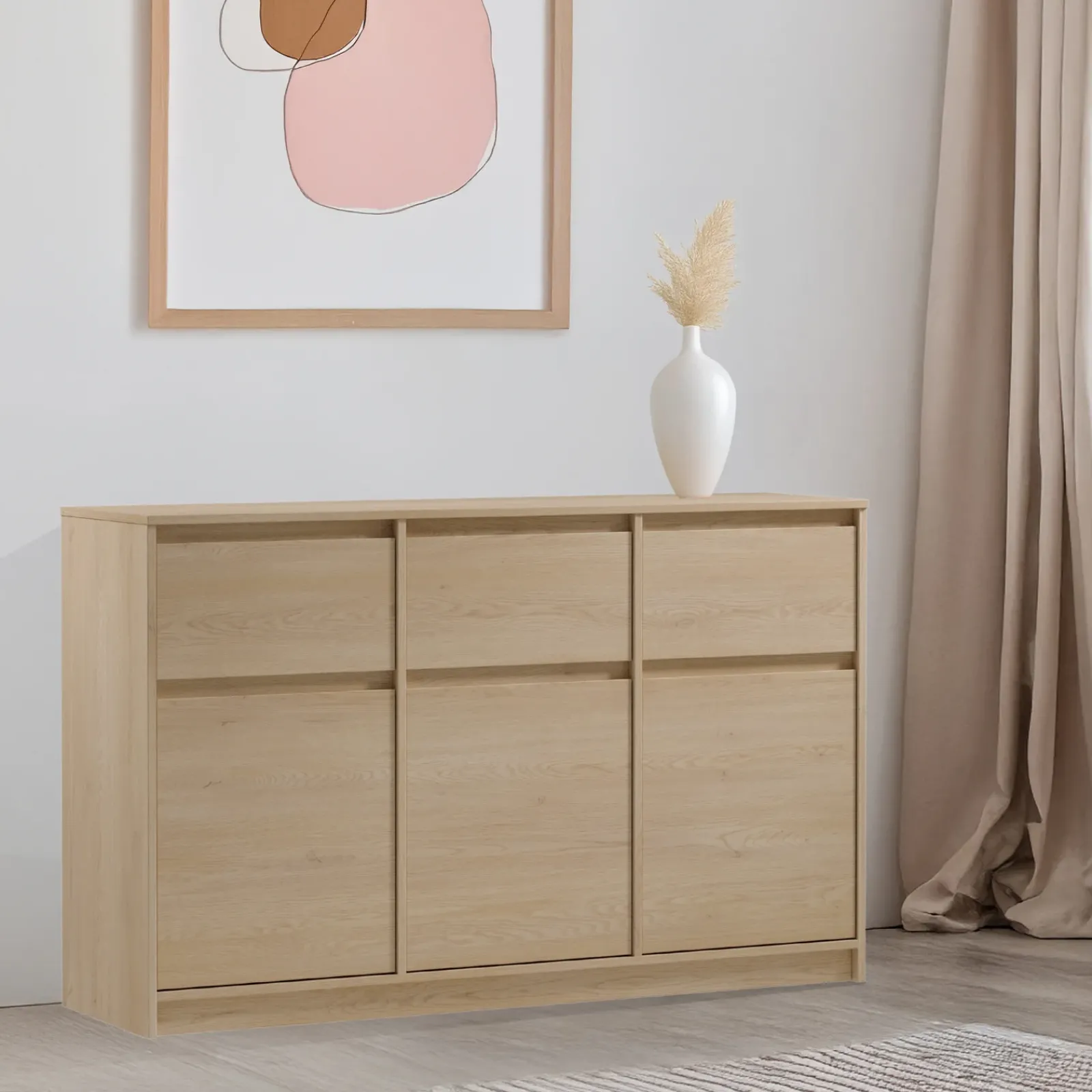 Garnero Arredamenti Credenze Moderne|Madie Moderne-Madia 138x87h cm 3 ante moderna rovere Funny