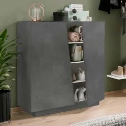 Garnero Arredamenti Credenze Moderne|Madie Moderne-Madia 80x86h cm 2 ante moderna Candia Gihome® Ossido