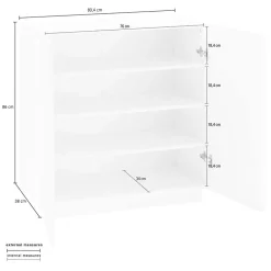 Garnero Arredamenti Credenze Moderne|Madie Moderne-Madia 80x86h cm 2 ante moderna Candia Gihome® Ossido