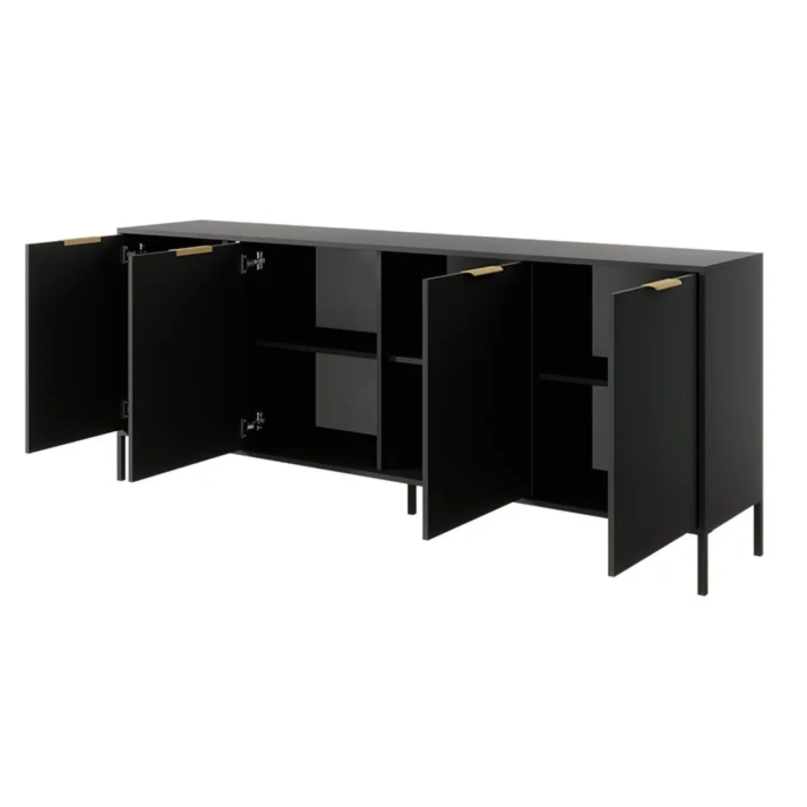 Garnero Arredamenti Madie Moderne|Madie Moderne-Madia 203x82h cm 4 ante moderna antracite Nebula