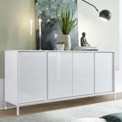 Garnero Arredamenti Madie Moderne|Madie Moderne-Madia 176x85h cm 4 ante moderna soggiorno bianco lucido Salerno
