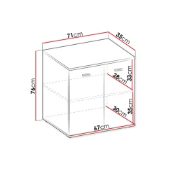 Garnero Arredamenti Credenze Moderne-Madia 71x76h cm 2 ante moderna bianco Ely