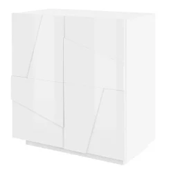 Garnero Arredamenti Credenze Moderne|Madie Moderne-Madia 81x86h cm 2 ante moderna Zenzero Gihome® Bianco Lucido