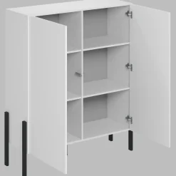 Garnero Arredamenti Credenze Moderne|Madie Moderne-Madia 110x135h cm 2 ante moderna bianco Simple Bianco Opaco - Bianco opaco