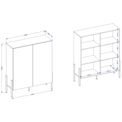 Garnero Arredamenti Credenze Moderne|Madie Moderne-Madia 110x135h cm 2 ante moderna beige cashmere Simple Beige - Beige