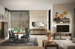 Garnero Arredamenti Credenze Moderne|Madie Moderne-Madia 206x86h cm 4 ante moderna antracite tortora Every