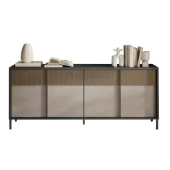 Garnero Arredamenti Credenze Moderne|Madie Moderne-Madia 206x86h cm 4 ante moderna antracite tortora Every