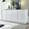 Garnero Arredamenti Credenze Moderne|Madie Moderne-Madia 180x79h cm 4 ante moderna soggiorno bianco lucido Spirit