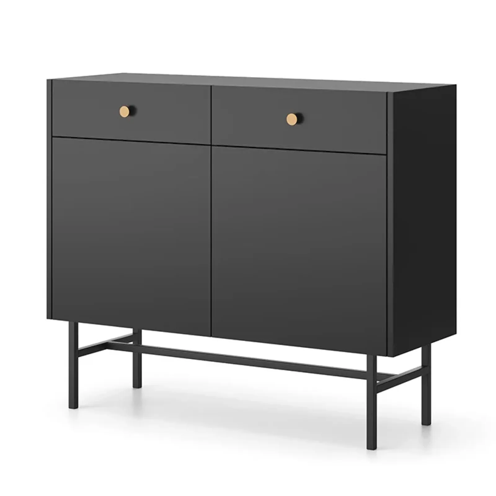 Garnero Arredamenti Credenze Moderne|Madie Moderne-Madia 105x90h cm 2 ante moderna nero Eterna Nero Opaco