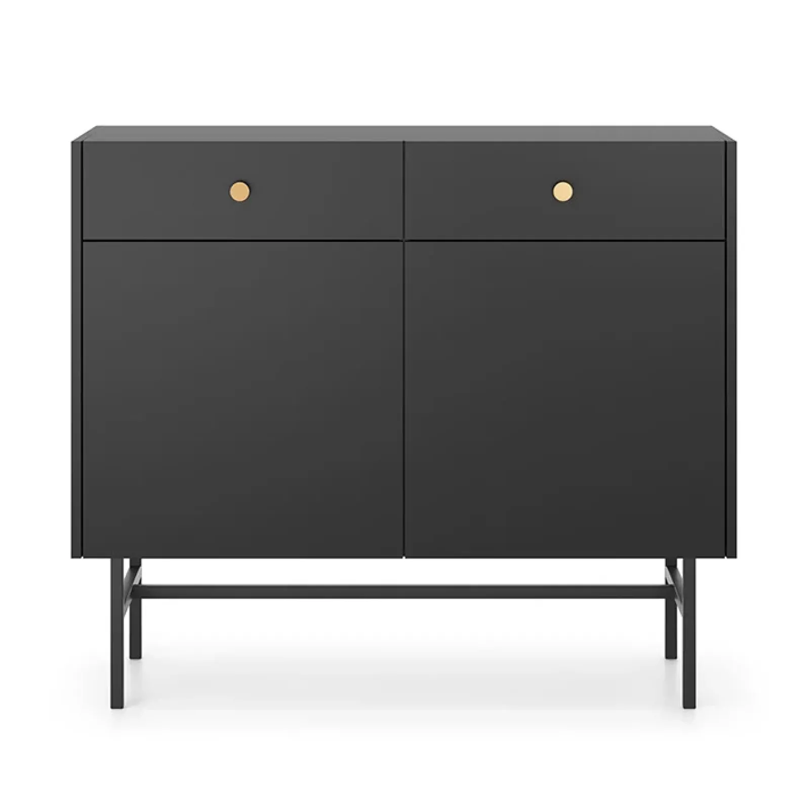 Garnero Arredamenti Credenze Moderne|Madie Moderne-Madia 105x90h cm 2 ante moderna nero Eterna Nero Opaco