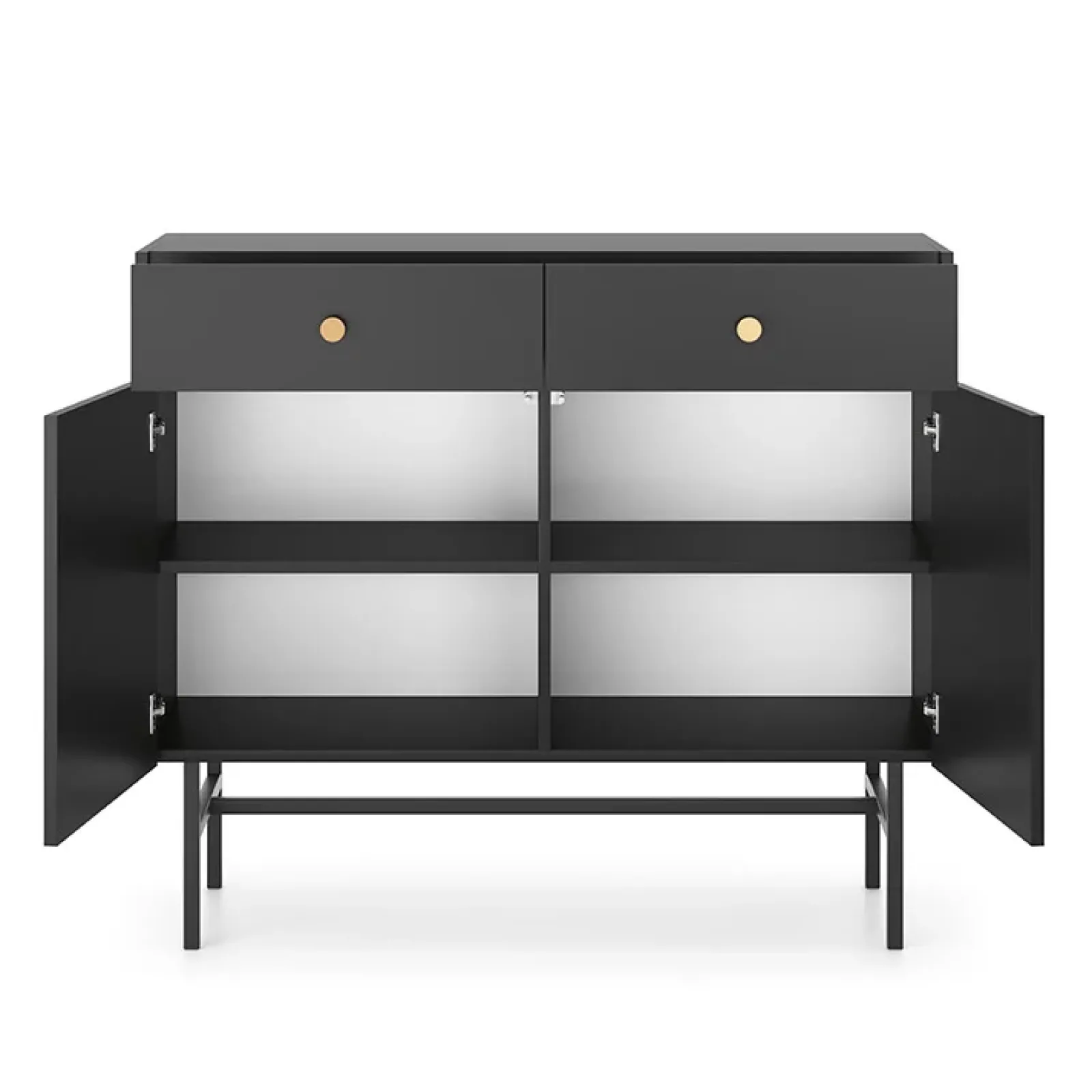 Garnero Arredamenti Credenze Moderne|Madie Moderne-Madia 105x90h cm 2 ante moderna nero Eterna Nero Opaco