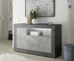 Garnero Arredamenti Credenze Moderne|Madie Moderne-Madia 138x86h cm 3 ante moderna ossido cemento Florena Cemento - Ossido