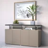 Garnero Arredamenti Credenze Moderne|Madie Moderne-Madia 153x84h cm 4 ante moderna beige grigio Matt