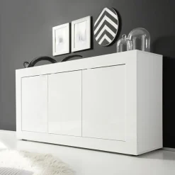 Garnero Arredamenti Credenze Moderne|Madie Moderne-Madia 160x86h cm 3 ante moderna Eternity Bianco Lucido