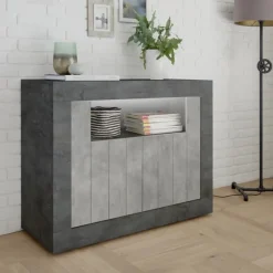 Garnero Arredamenti Credenze Moderne|Madie Moderne-Madia 110x86h cm 2 ante moderna soggiorno ossido cemento Florena Ossido - Cemento