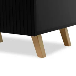 Garnero Arredamenti Credenze Moderne-Madia 201x83h cm 4 ante moderna cannettato nero Essence Nero Opaco