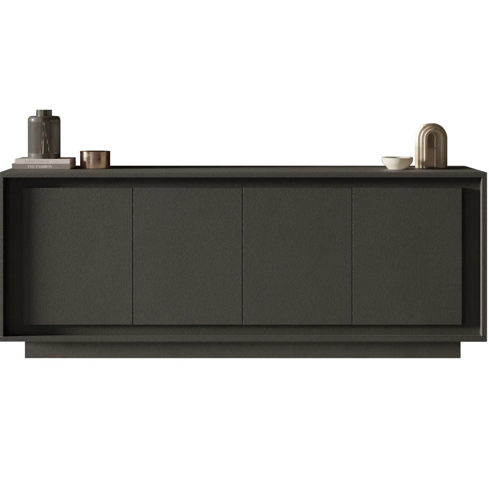 Garnero Arredamenti Credenze Moderne|Madie Moderne-Madia 207x80h cm 4 ante moderna Deluxe Antracite