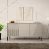 Garnero Arredamenti Madie Moderne|Madie Moderne-Madia 160x83h cm 3 ante moderna cannettato beige Diana