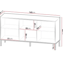 Garnero Arredamenti Madie Moderne|Madie Moderne-Madia 160x83h cm 3 ante moderna cannettato beige Diana