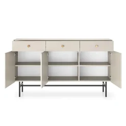 Garnero Arredamenti Credenze Moderne|Madie Moderne-Madia 155x90h cm 3 ante moderna Eterna Beige