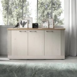 Garnero Arredamenti Madie Moderne|Madie Moderne-Madia 164x88h cm 3 ante rovere bianco frassinato Armonia