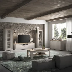 Garnero Arredamenti Madie Moderne|Madie Moderne-Madia 164x88h cm 3 ante rovere bianco frassinato Armonia