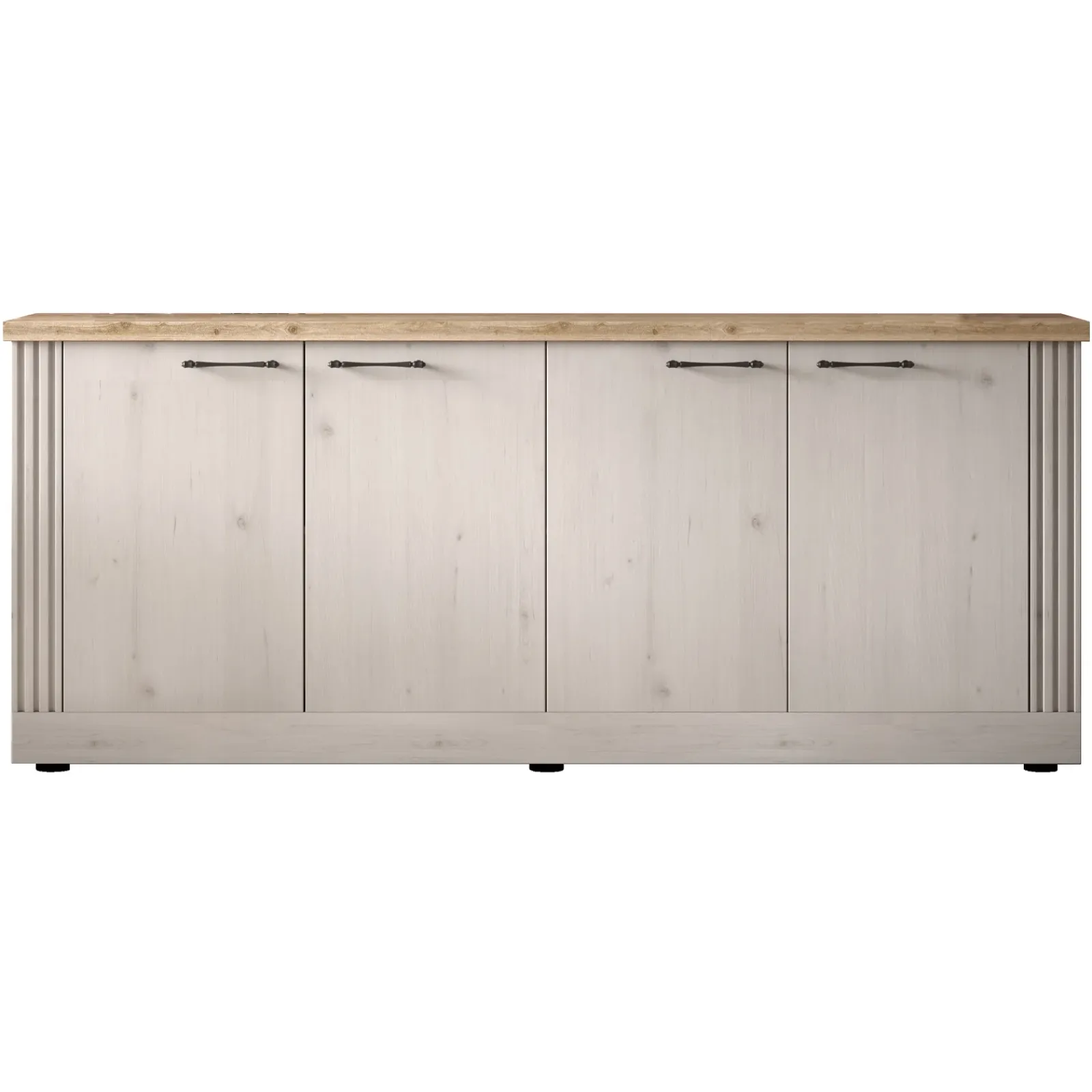 Garnero Arredamenti Madie Moderne|Madie Moderne-Madia 211x88h cm 4 ante rovere bianco frassinato Armonia