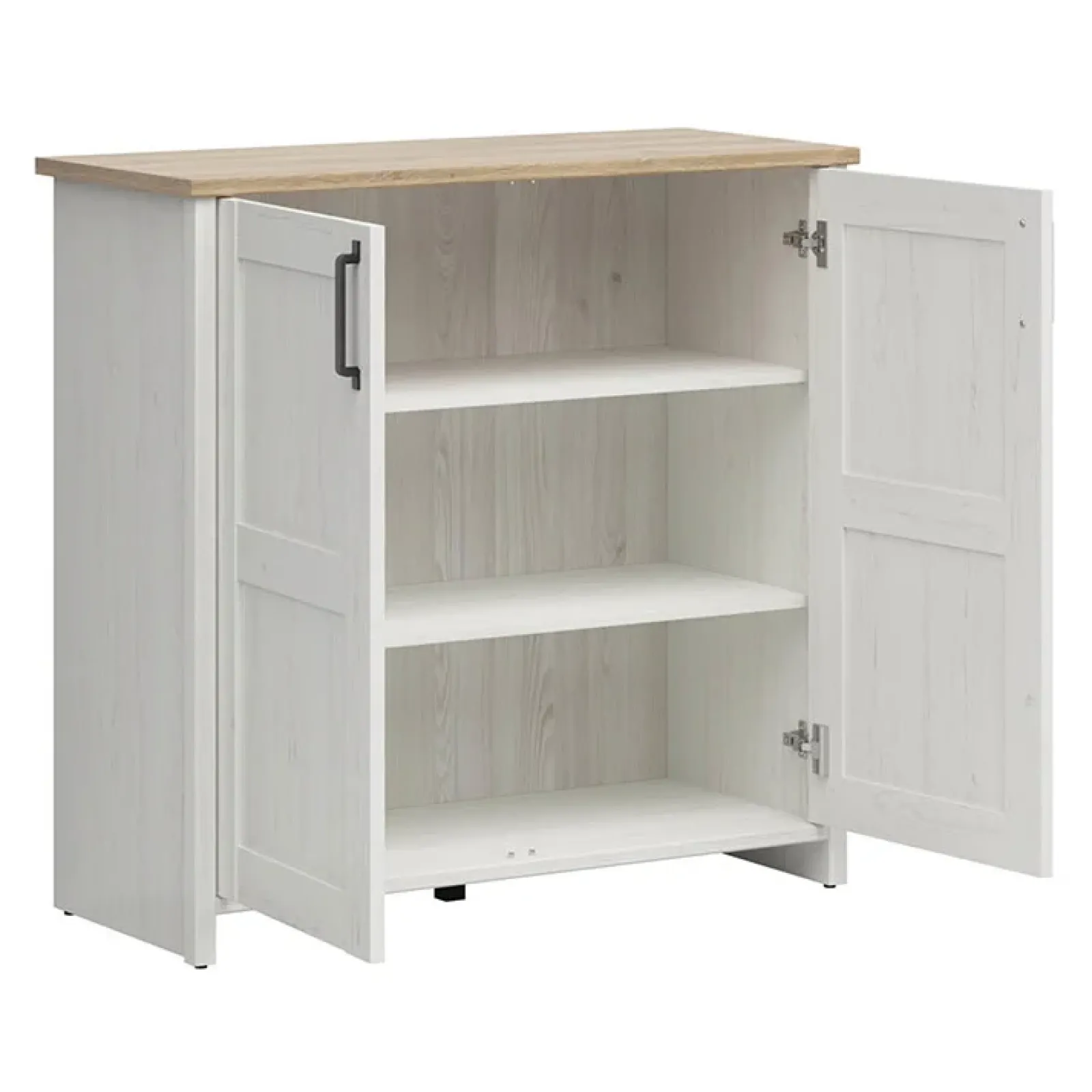 Garnero Arredamenti Credenze Moderne|Madie Moderne-Madia 102x99h cm 2 ante scandinava bianco frassinato rovere Lars