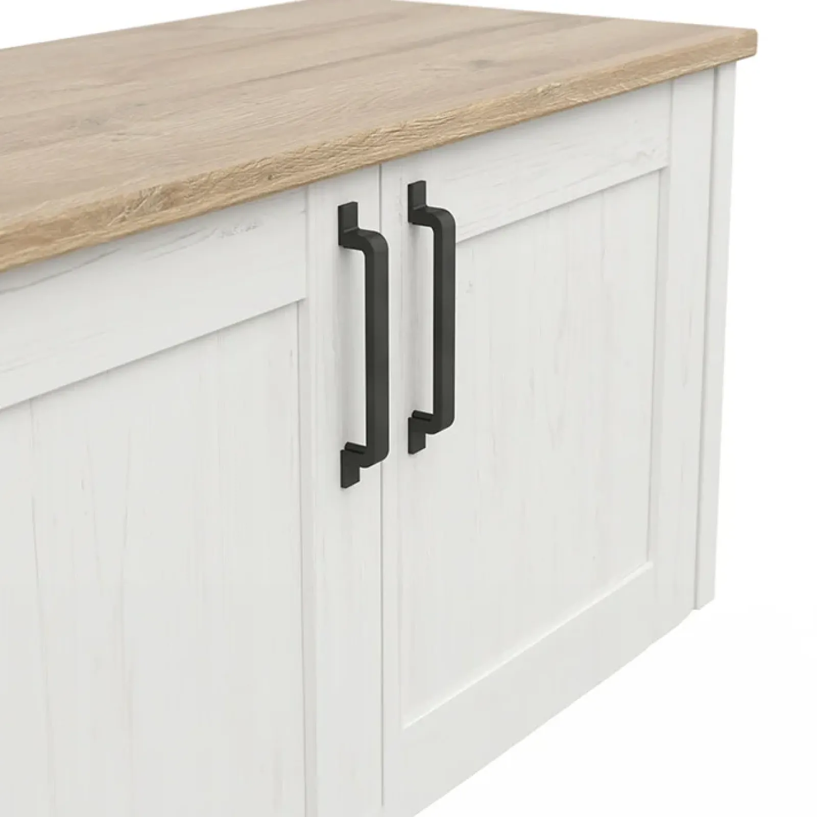 Garnero Arredamenti Credenze Moderne|Madie Moderne-Madia 102x99h cm 2 ante scandinava bianco frassinato rovere Lars