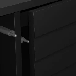 Garnero Arredamenti Credenze Moderne|Madie Moderne-Madia 200x81h cm 4 ante soggiorno nero Wild Nero Opaco