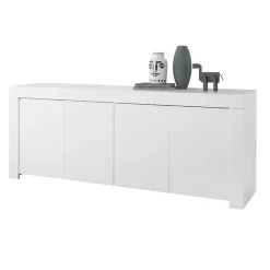 Garnero Arredamenti Credenze Moderne|Madie Moderne-Madia 210x81h cm 4 ante soggiorno moderna Halston Bianco Opaco